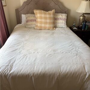 Ralph Lauren Cream Colored Embroidered Duvet Cover